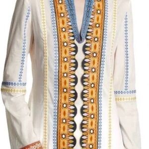 Tory Burch Adriana embroidered long sleeve shirt